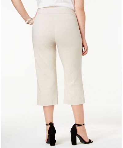 Plus Size Tummy Control Pull-On Capri Pants Stonewall $19.48 Pants