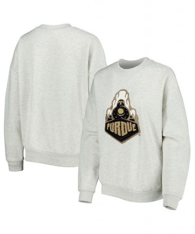 Women's Heather Gray Purdue Boilermakers Chenille Patch Fleece Sweatshirt Heather Gray $29.92 Sweatshirts