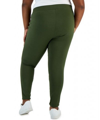 Plus Size Skinny Pull-On Ponte Pants Green $20.67 Pants