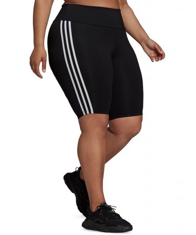 Plus Size Side-Stripe 1/4 Leggings Black $23.10 Shorts
