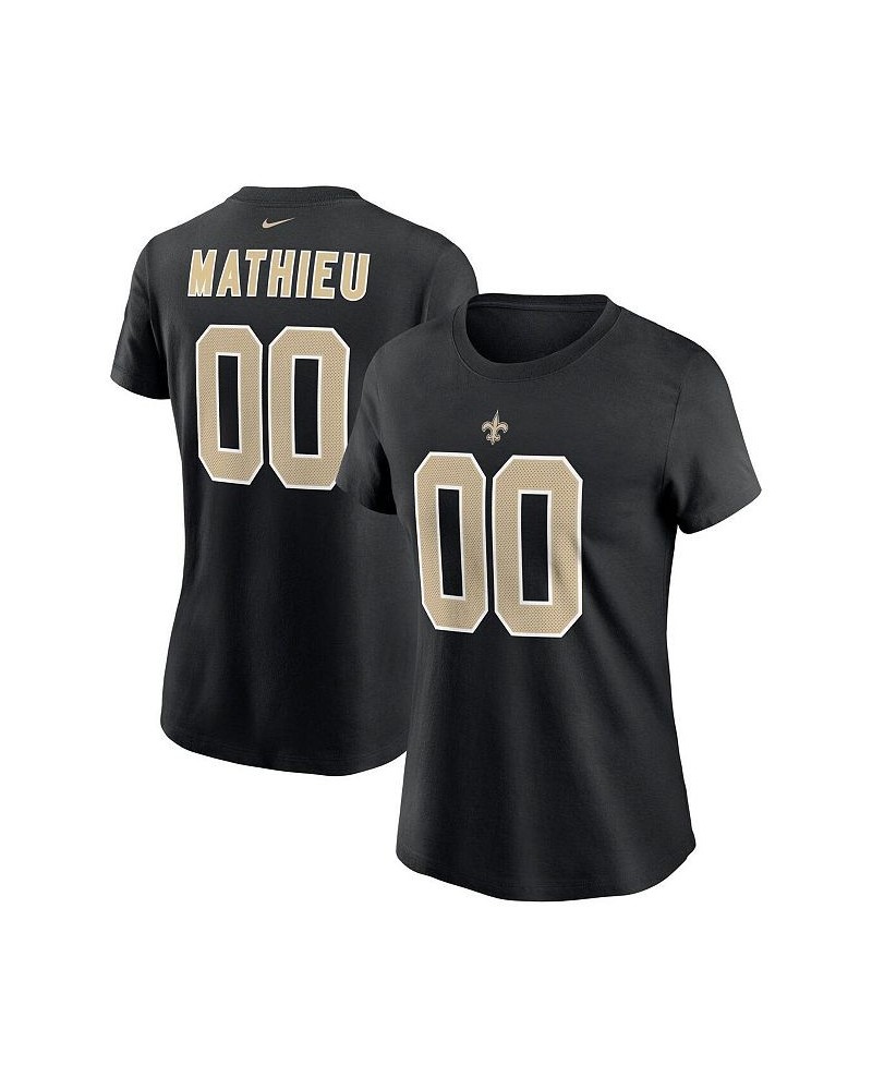 Women's Tyrann Mathieu Black New Orleans Saints Player Name & Number T-shirt Black $29.99 Tops