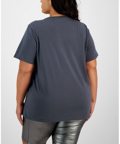 Trendy Plus Size Short-Sleeve NASA T-Shirt Gray $13.79 Tops
