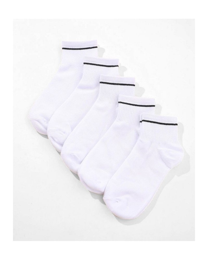 Women's Sport with Line Detail Socks Pack of 5 White $14.40 Socks