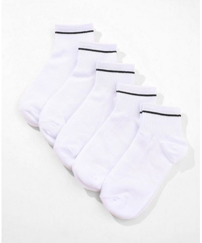 Women's Sport with Line Detail Socks Pack of 5 White $14.40 Socks