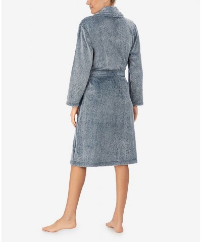 Women's Shawl Collar Long Robe Blue $39.56 Sleepwear