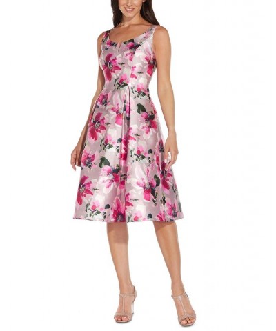 Petite Notched-Neck Mikado Dress Taupe/pink $80.55 Dresses