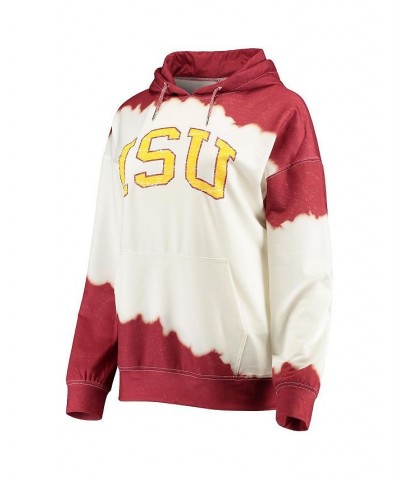 Women's White Cardinal Iowa State Cyclones For The Fun Double Dip-Dyed Pullover Hoodie White $35.09 Sweatshirts
