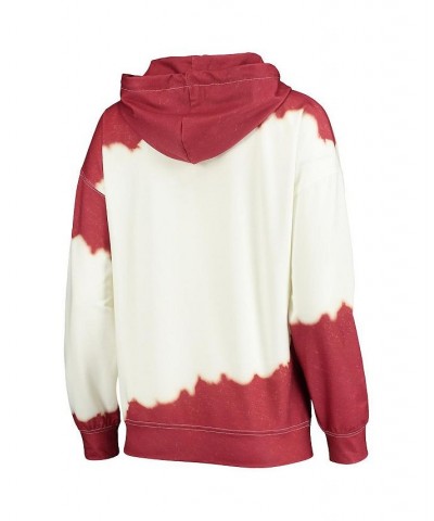 Women's White Cardinal Iowa State Cyclones For The Fun Double Dip-Dyed Pullover Hoodie White $35.09 Sweatshirts