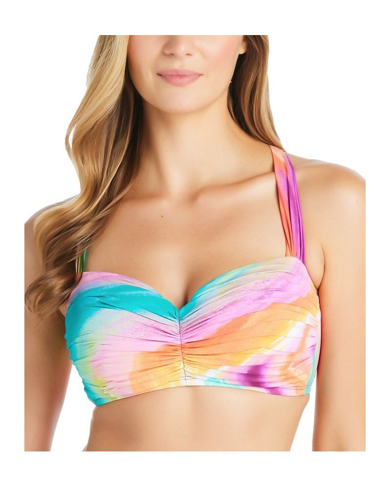 Women's Splash Out Shirred Bandeau Bikini Top & Sarong Hipster Bottoms Multi $43.05 Swimsuits