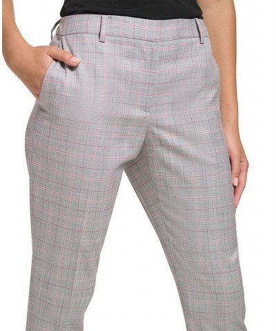 Petite Essex Plaid Mid-Rise Ankle Pants Grey / Pomegranate $27.73 Pants
