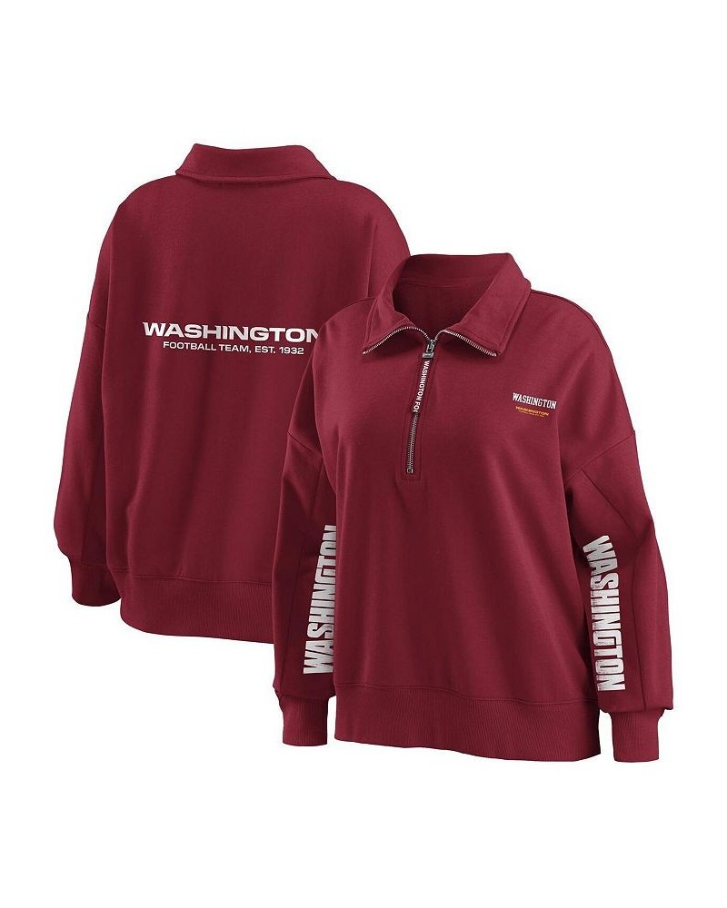 Women's Burgundy Washington Football Team Half-Zip Sweatshirt Burgundy $33.60 Sweatshirts