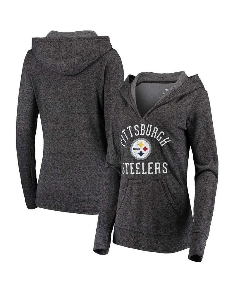 Women's Black Pittsburgh Steelers Doubleface Slub Pullover Hoodie Black $41.65 Sweatshirts