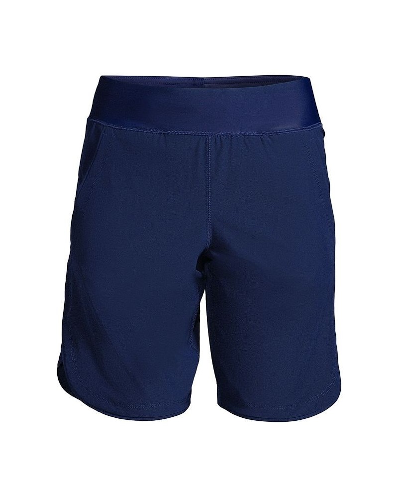 Women's 9" Quick Dry Elastic Waist Modest Board Shorts Swim Cover-up Shorts Blue $29.23 Swimsuits