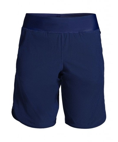 Women's 9" Quick Dry Elastic Waist Modest Board Shorts Swim Cover-up Shorts Blue $29.23 Swimsuits