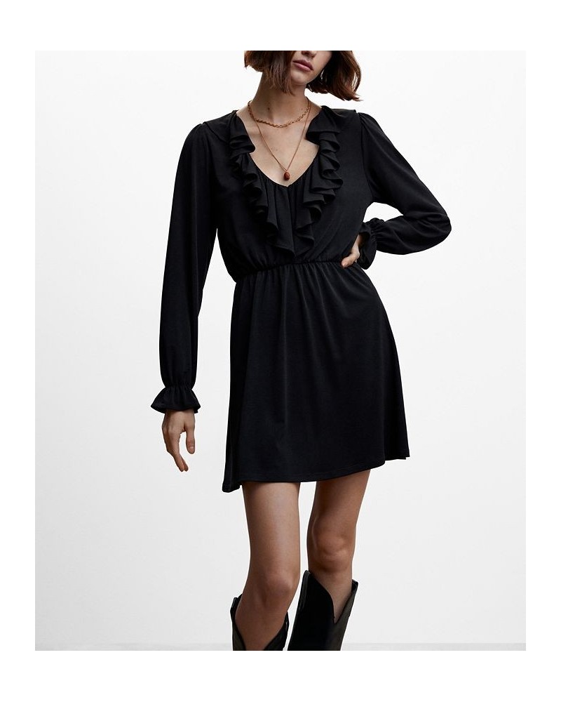 Women's Short Ruffled Dress Black $31.79 Dresses