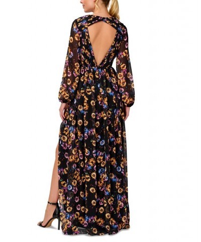 Women's Floral-Print Cutout-Detail Dress Black Multi $46.48 Dresses