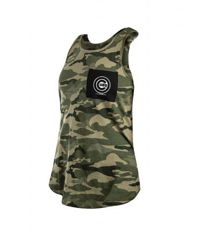 Women's Green Black Chicago Cubs 2021 Armed Forces Day Brushed Camo Racer Back Tank Top Green, Black $18.87 Tops