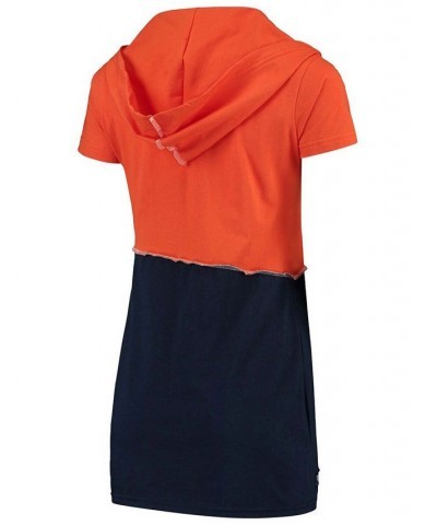 Women's Orange Navy Chicago Bears Hooded Mini Dress Orange $39.95 Dresses