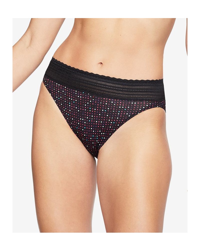 Warners No Pinching No Problems Dig-Free Comfort Waist with Lace Microfiber Hi-Cut 5109 Black Sparkle Dot $9.41 Panty