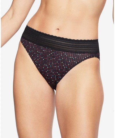 Warners No Pinching No Problems Dig-Free Comfort Waist with Lace Microfiber Hi-Cut 5109 Black Sparkle Dot $9.41 Panty