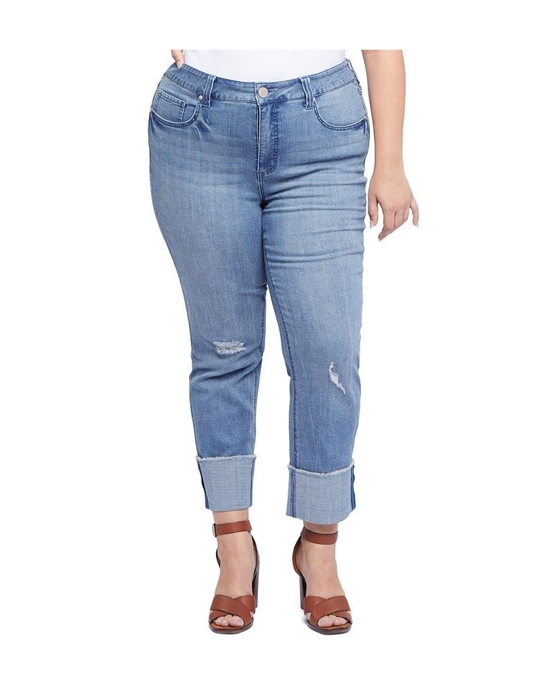 Plus Size Slim Straight Cuff Jeans Reeves $39.16 Jeans