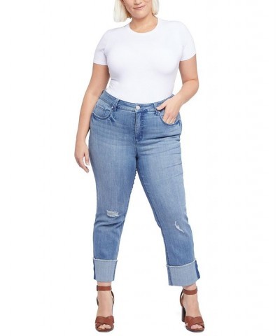 Plus Size Slim Straight Cuff Jeans Reeves $39.16 Jeans