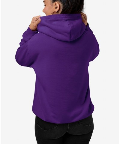 Women's Sunflower Word Art Hooded Sweatshirt Purple $27.00 Tops