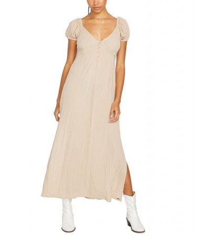 Juniors' Moonblast Cap-Sleeve Maxi Dress Taupe $27.13 Dresses