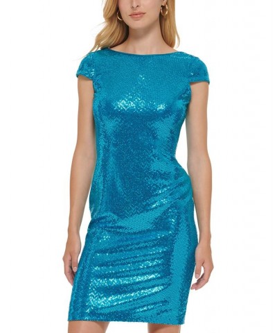 Women's Embellished Sheath Dress Lagoon $97.99 Dresses
