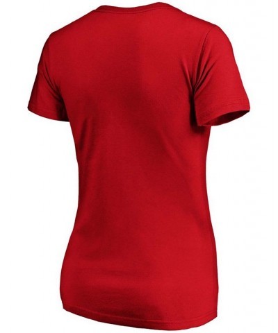 Women's Red Cincinnati Reds Victory Script V-Neck T-shirt Red $18.40 Tops