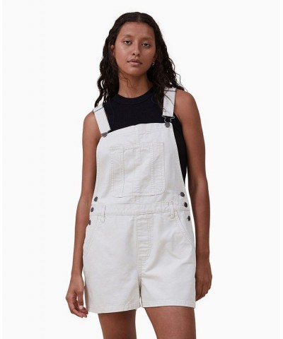 Women's Utility Canvas Overall Shorts Tan/Beige $28.70 Shorts