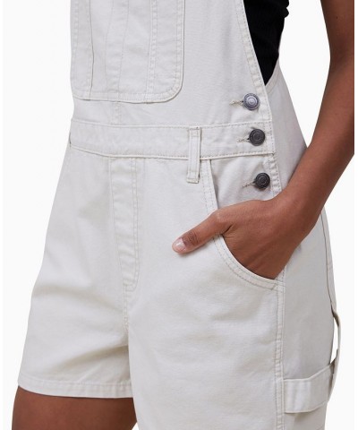 Women's Utility Canvas Overall Shorts Tan/Beige $28.70 Shorts