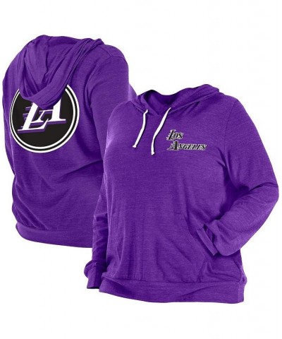 Women's Purple Los Angeles Lakers Plus Size 2022/23 City Edition Bi-Blend Long Sleeve Hoodie T-shirt Purple $29.90 Tops