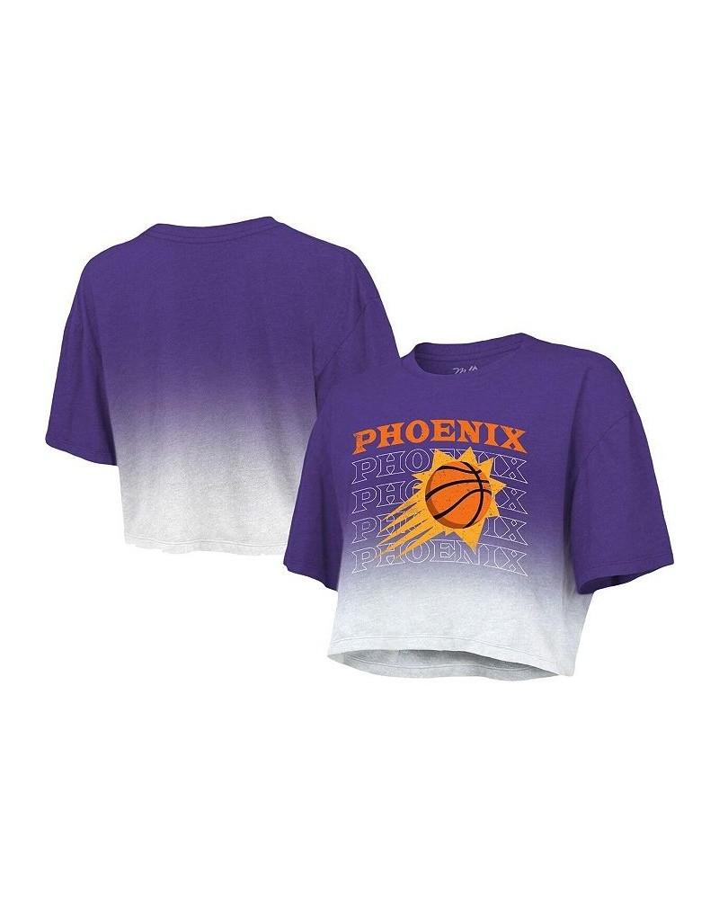 Women's Threads Purple and White Phoenix Suns Repeat Dip-Dye Cropped T-shirt Purple, White $35.09 Tops