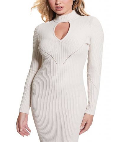 Women's Eco Tatia Mock Neck Dress White $39.93 Dresses