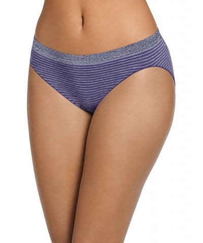 Smooth and Shine Seamfree Heathered Bikini Underwear 2186 available in extended sizes Purple $9.80 Panty