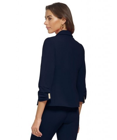 Women's Logo Bar 3/4-Sleeve Blazer Classic Navy $35.52 Jackets