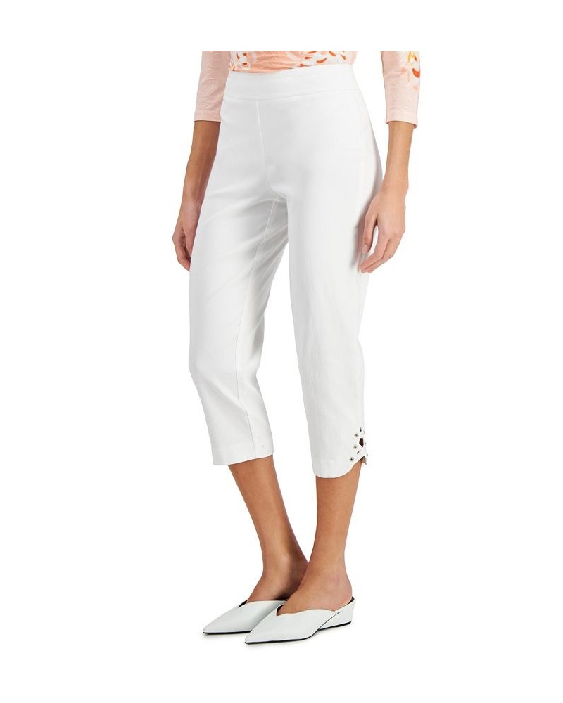 Petite Crisscross-Hem Capri Pants White $15.07 Pants