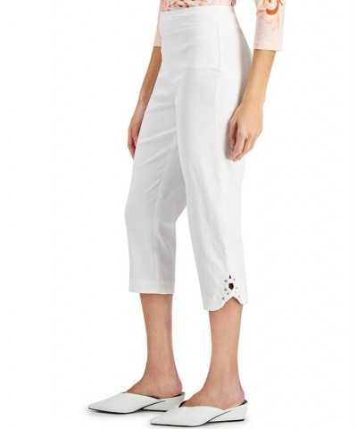 Petite Crisscross-Hem Capri Pants White $15.07 Pants