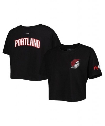 Women's Black Portland Trail Blazers Classics Boxy T-shirt Black $26.49 Tops