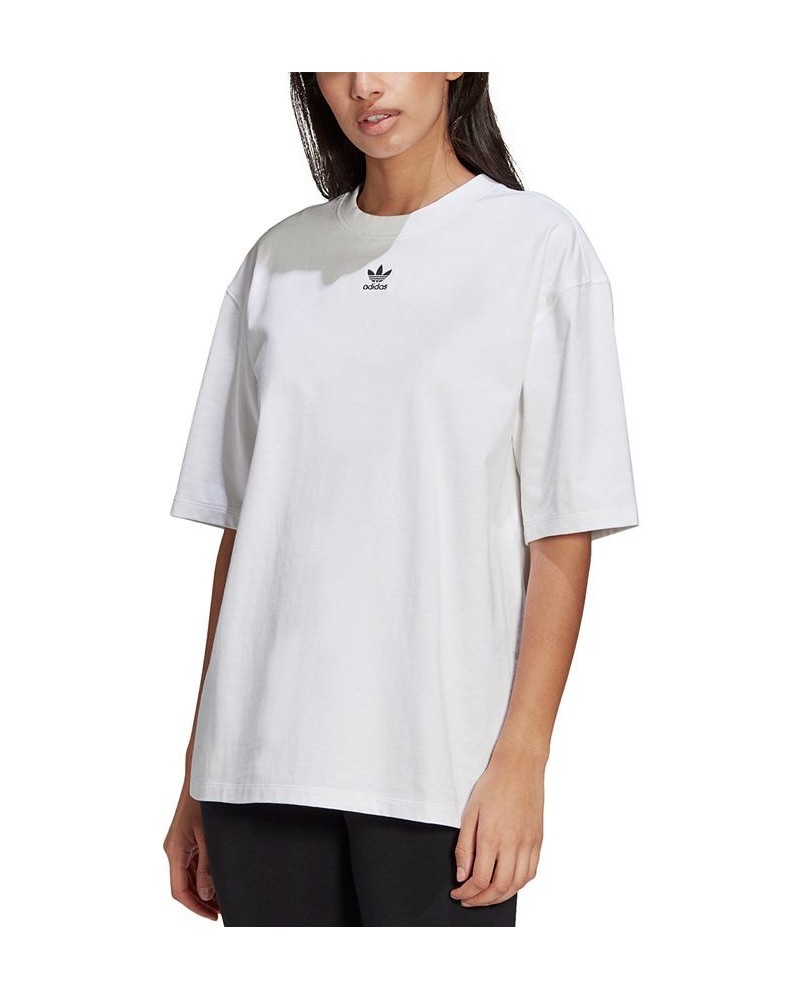 Women's Cotton Trefoil T-Shirt White $13.16 Tops