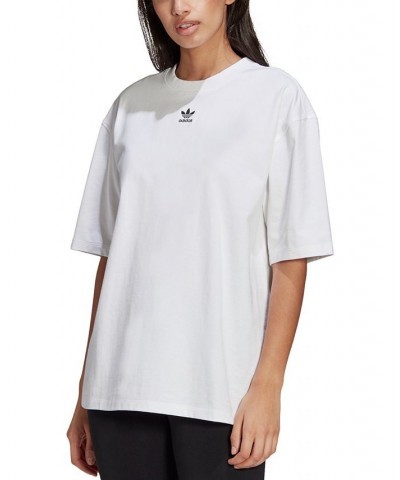 Women's Cotton Trefoil T-Shirt White $13.16 Tops