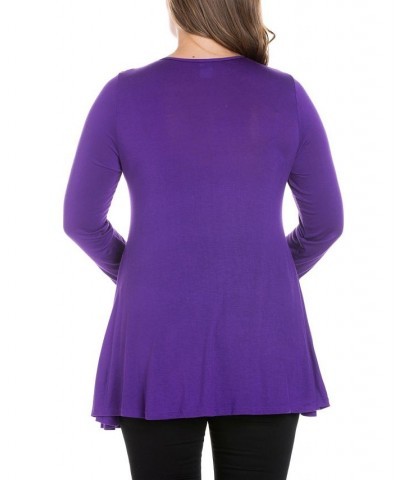 Women's Plus Size Poised Swing Tunic Top Wine $32.83 Tops