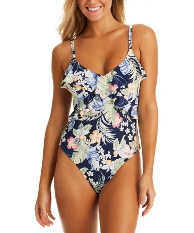 Women's Stranded In Paradise Ruffled Swimsuit Multi $57.60 Swimsuits