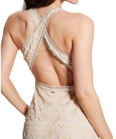 Women's Liza Embroidered Sleeveless Maxi Dress Tan/Beige $73.32 Dresses