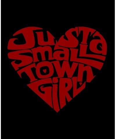 Women's Premium Word Art Flowy Just a Small Town Girl Tank Top Black $26.99 Tops