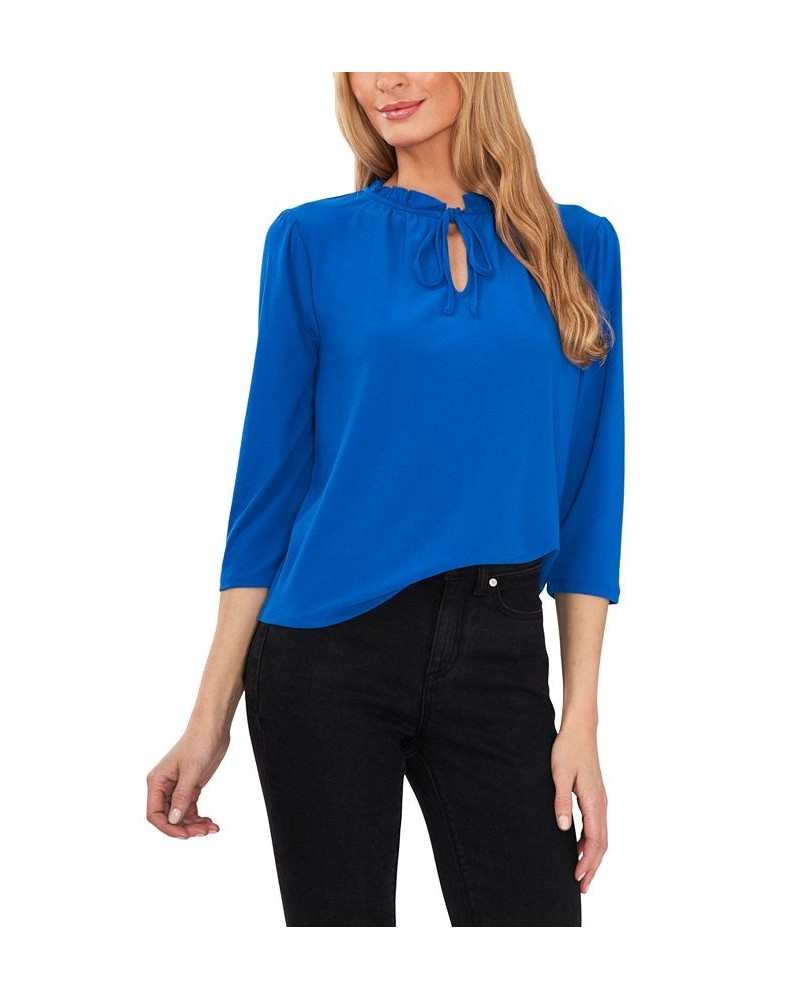 Tie-Front Top Lapis Blue $26.37 Tops