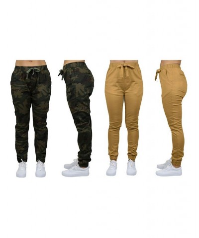 Women's Basic Stretch Twill Joggers Pack of 2 Black- Camouflage $28.08 Pants