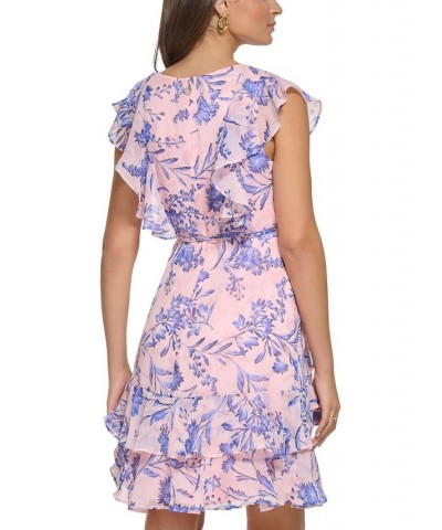 Petite Printed Ruffled A-Line Dress Balrna Pnk $36.26 Dresses