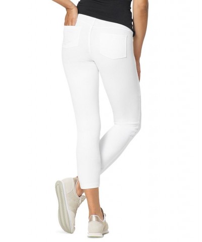 Women's Pull-On Mid-Rise Denim Capri Leggings White $28.00 Pants